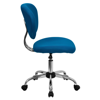 FLASH FURNITURE MID-BACK TURQUOISE MESH SWIVEL TASK CHAIR WITH CHROME BASE