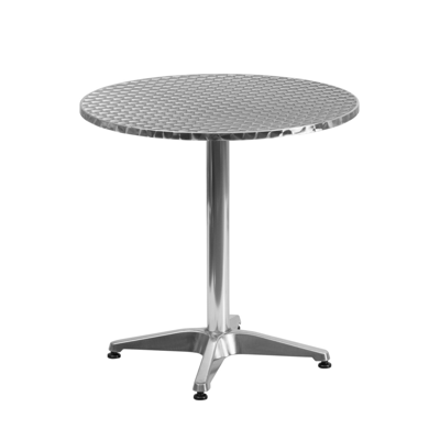 Flash Furniture 27.5'' Round Aluminum Indoor-outdoor Table With Base In Gray