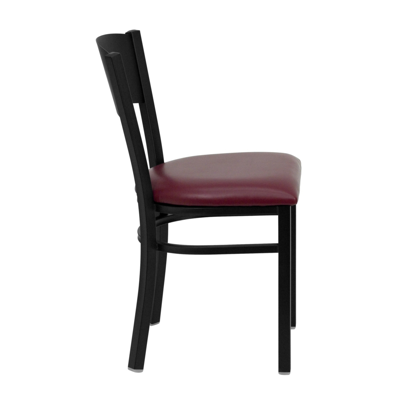 Flash Furniture Hercules Series Black 3 Circle Back Metal Restaurant Chair In Dark Red