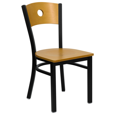 Flash Furniture Hercules Series Black Circle Restaurant Chair In Natural