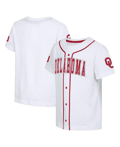 Colosseum Babies' Toddler Boys And Girls  White Oklahoma Sooners Buddy Baseball T-shirt