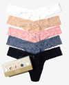 Hanky Panky Women's Supima Cotton Low Rise Thong 5 Pack Underwear, 8915815pk In Multi