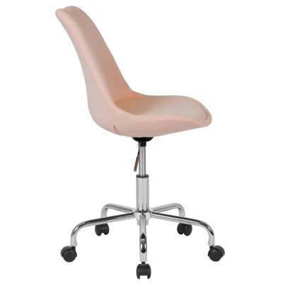 Flash Furniture Aurora Series Mid-back Pink Fabric Task Chair With Pneumatic Lift And Chrome Base