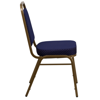 FLASH FURNITURE HERCULES SERIES TRAPEZOIDAL BACK STACKING BANQUET CHAIR IN NAVY PATTERNED FABRIC