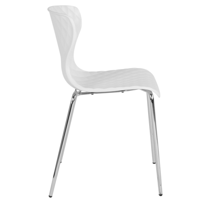 Flash Furniture Lowell Contemporary Design White Plastic Stack Chair