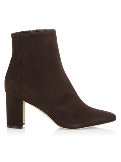 Manolo Blahnik Women's Rosie 70mm Suede Ankle Booties In Brown