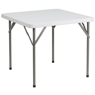 Flash Furniture 34'' Square Granite White Plastic Folding Table