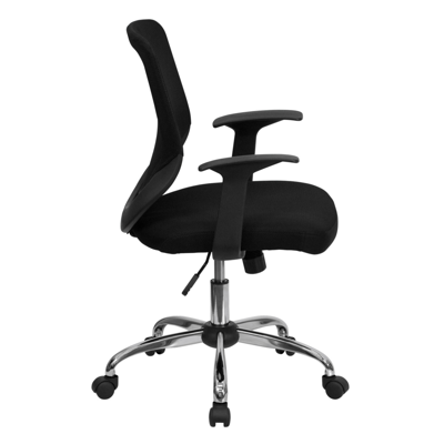 Flash Furniture Mid-back Black Mesh Swivel Task Chair With Arms