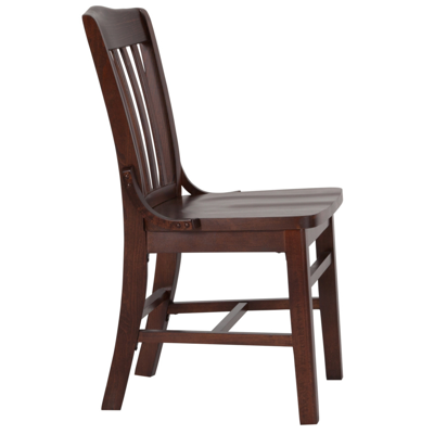 Flash Furniture Hercules Series School House Back Walnut Wood Restaurant Chair In Brown