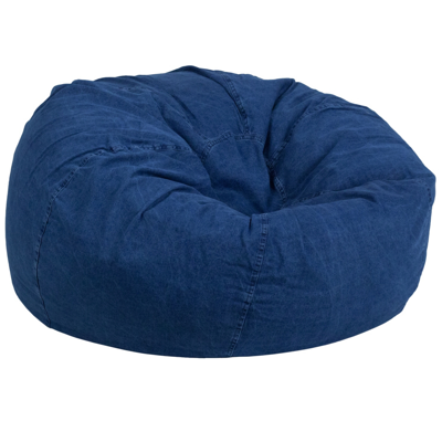 Flash Furniture Oversized Denim Kids Bean Bag Chair In Blue