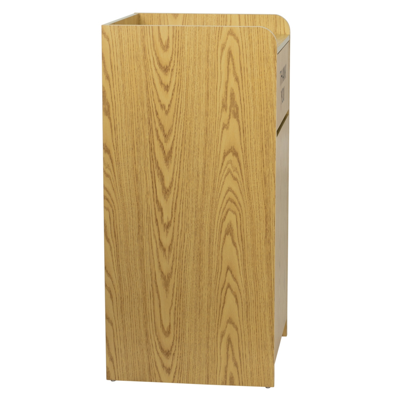 Flash Furniture Wood Tray Top Receptacle In Oak In Brown