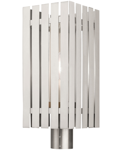 Livex Greenwick 1 Light Outdoor Post Top Lantern In Brushed Nickel