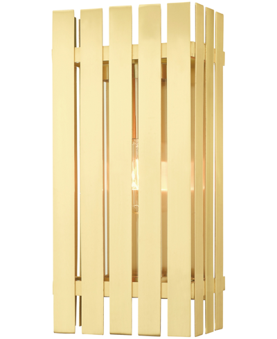 Livex Greenwick 1 Light Outdoor Wall Lantern In Satin Brass