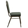FLASH FURNITURE HERCULES SERIES CROWN BACK STACKING BANQUET CHAIR IN GREEN PATTERNED FABRIC