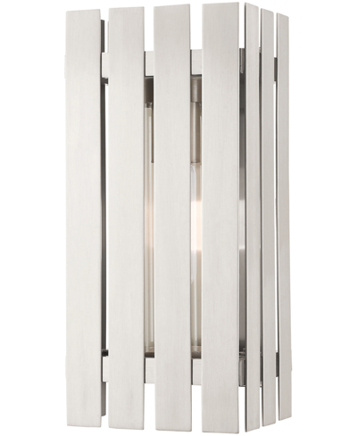 Livex Greenwick 1 Light Outdoor Wall Lantern In Brushed Nickel