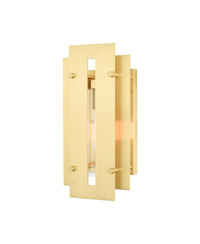 Livex Utrecht 1 Light Outdoor Wall Lantern In Satin Brass