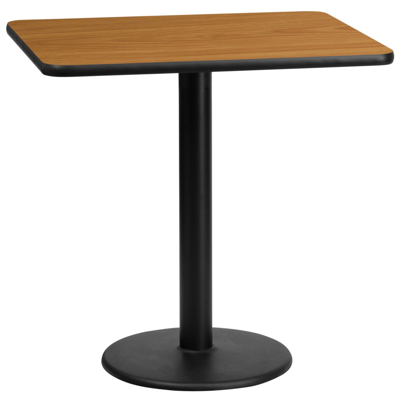 Flash Furniture 24'' X 30'' Rectangular Natural Laminate Table Top With 18'' Round Table Height Base