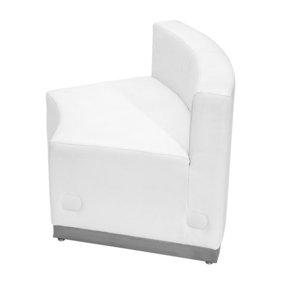 Flash Furniture Hercules Alon Series Melrose White Leather Concave Chair With Brushed Stainless Steel Base
