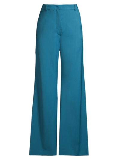 Weekend Max Mara Women's Sonale Wool Wide-leg Trousers In Blue