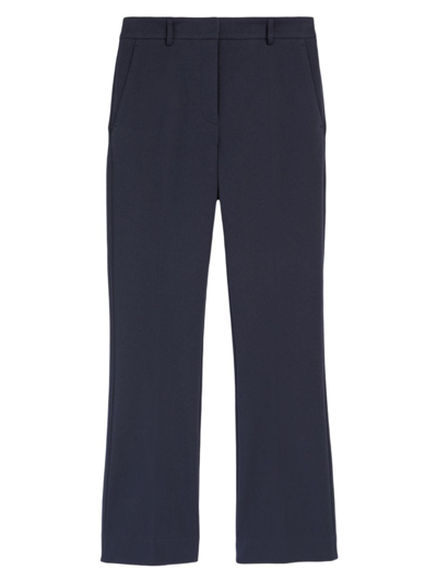 Weekend Max Mara Basco Cropped Straight-leg Pants In Navy