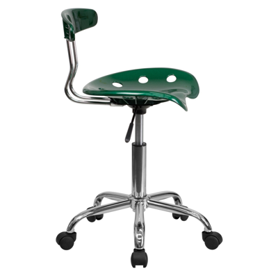 Flash Furniture Vibrant Green And Chrome Swivel Task Chair With Tractor Seat