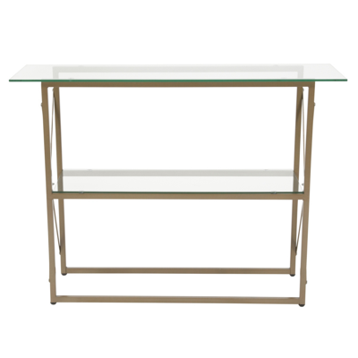 Flash Furniture Mar Vista Collection Glass Console Table With Matte Gold Frame