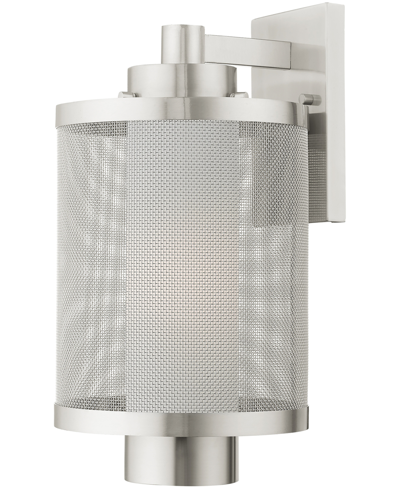 Livex Nottingham 1 Light Wall Lantern In Brushed Nickel