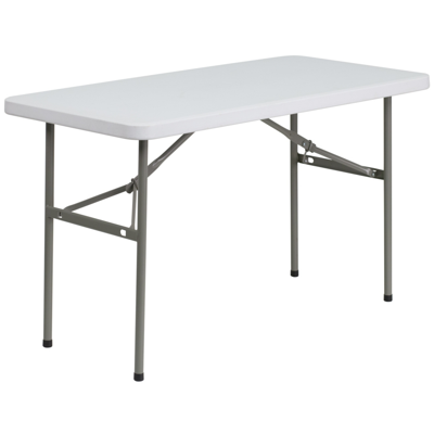 Flash Furniture 24''w X 48''l Granite White Plastic Folding Table