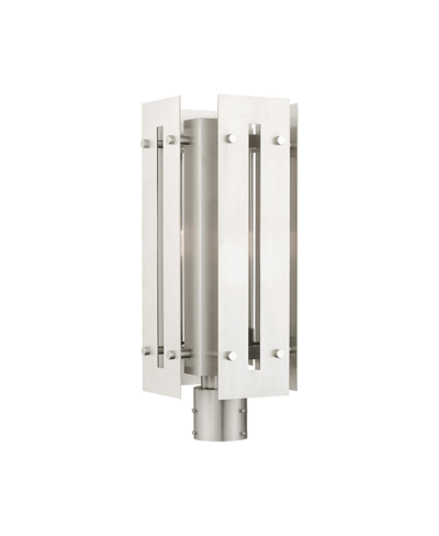 Livex Utrecht 1 Light Outdoor Post Top Lantern In Brushed Nickel