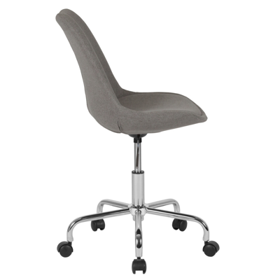 Flash Furniture Aurora Series Mid-back Light Gray Fabric Task Chair With Pneumatic Lift And Chrome Base