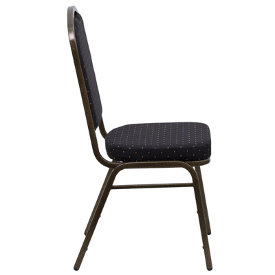 Flash Furniture Hercules Series Crown Back Stacking Banquet Chair In Brown Patterned Fabric In Black