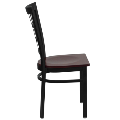 Flash Furniture Hercules Series Black Window Back Metal Restaurant Chair In Brown
