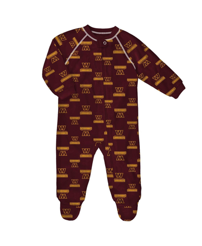 Outerstuff Babies' Infant Boys And Girls Burgundy Washington Commanders Raglan Full-zip Sleeper