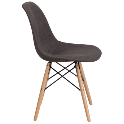 Flash Furniture Elon Series Siena Gray Fabric Chair With Wood Base