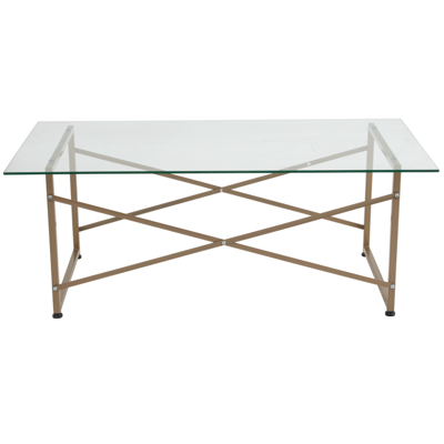Flash Furniture Mar Vista Collection Glass Coffee Table With Matte Gold Frame