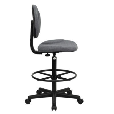 Flash Furniture Gray Fabric Drafting Chair (cylinders: 22.5''-27''h Or 26''-30.5''h)