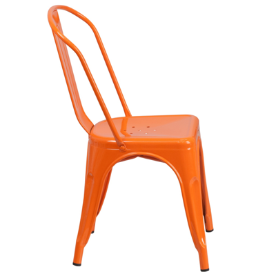 Flash Furniture Orange Metal Indoor-outdoor Stackable Chair
