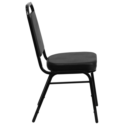 Flash Furniture Hercules Series Trapezoidal Back Stacking Banquet Chair In Black Vinyl