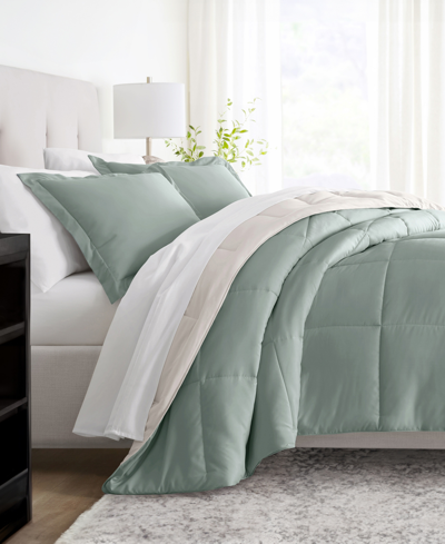 Ienjoy Home Restyle Your Room Reversible Comforter Set By The Home Collection, King/cal King In Eucalyptus,natural