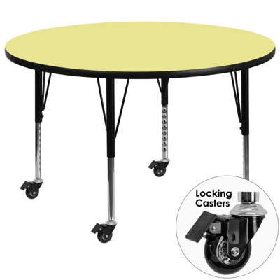 Flash Furniture Mobile 48'' Round Yellow Thermal Laminate Activity Table