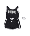 COLOSSEUM GIRLS TODDLER COLOSSEUM BLACK PURDUE BOILERMAKERS SCOOPS AHOY FLORAL ROMPER AND SCRUNCHIE SET