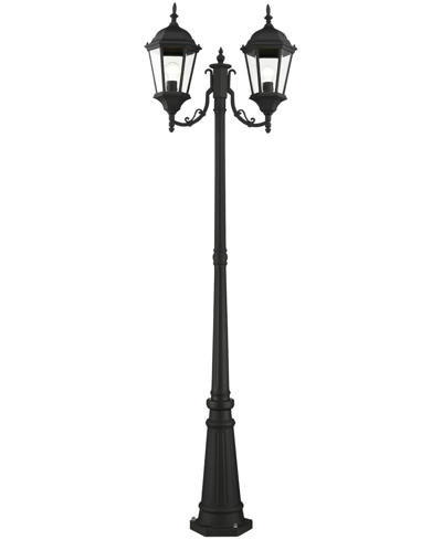 Livex Hamilton 2 Light Outdoor Post Light In Textured Black