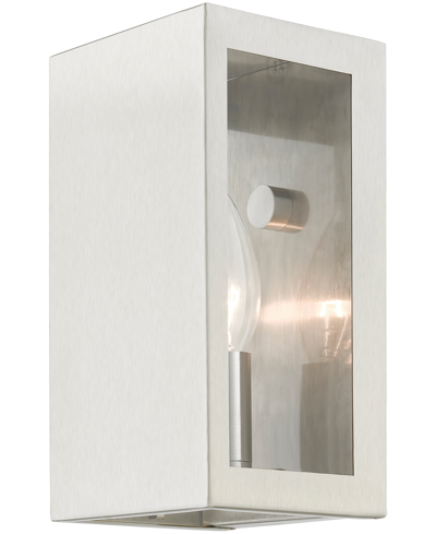 Livex Winfield 1 Light Outdoor Ada Small Sconce In Brushed Nickel
