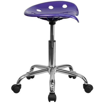 Flash Furniture Vibrant Deep Blue Tractor Seat And Chrome Stool In Purple