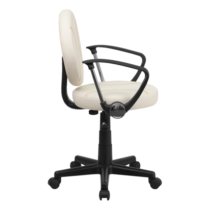 Flash Furniture Baseball Swivel Task Chair With Arms In White