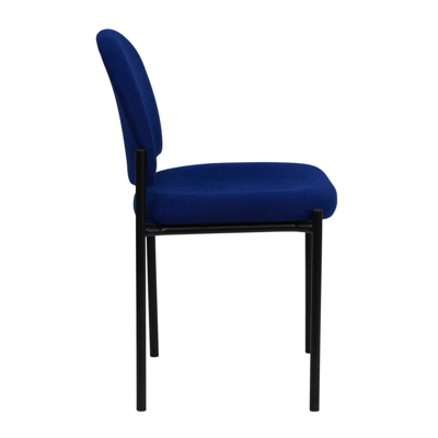 Flash Furniture Comfort Navy Fabric Stackable Steel Side Reception Chair In Blue