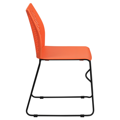 Flash Furniture Hercules Series 661 Lb. Capacity Orange Sled Base Stack Chair With Air-vent Back