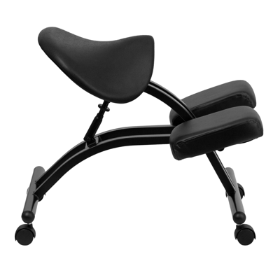Flash Furniture Ergonomic Kneeling Chair With Black Saddle Seat