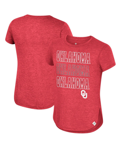 Colosseum Kids' Big Girls  Crimson Oklahoma Sooners Hathaway T-shirt