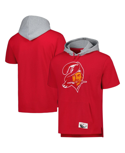 Mitchell & Ness Men's  Red Tampa Bay Buccaneers Postgame Short Sleeve Hoodie